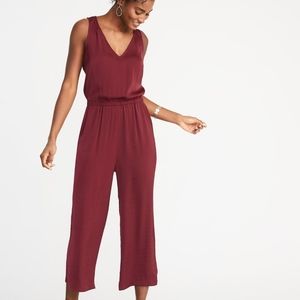 Old Navy Maroon Satiny Jumpsuit
